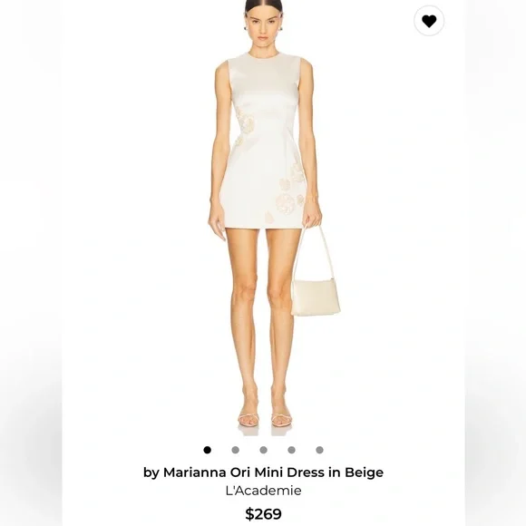 NWT L’Academie by Marianna Ori Mini Dress in Beige - Picture 2 of 5